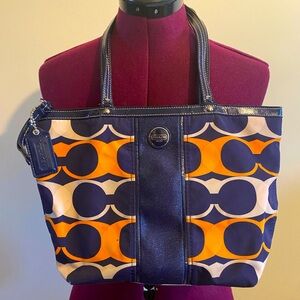 Coach Signature Collection Blue Orange Purse